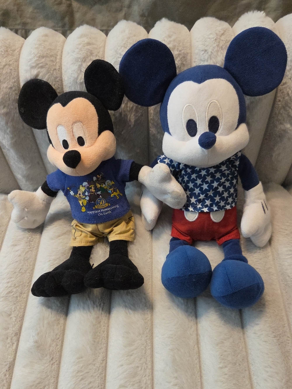 Disney Mickey Mouse Plush Duo in Blue, Black & Red